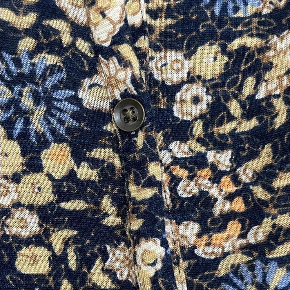 Lucky Brand Blue Floral V-Neck Button-down Top - Soft Knit Tunic, Size 3X - Picture 4 of 11